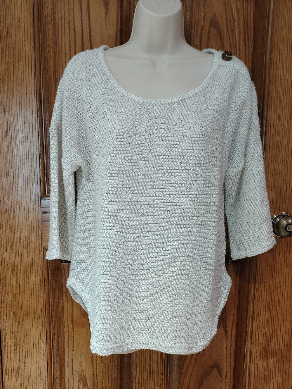 Once & Again Off White Textured Knit Sweater S NWT